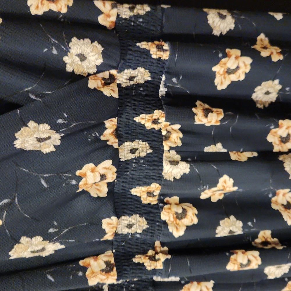 Apt 9 SZ XL Navy Floral Wide Leg Jumpuit - Picture 3 of 8